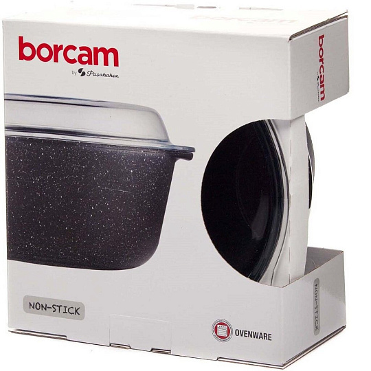 Кастрюля жаропрочная стеклянная Borcam 59013NS, 3.15 л