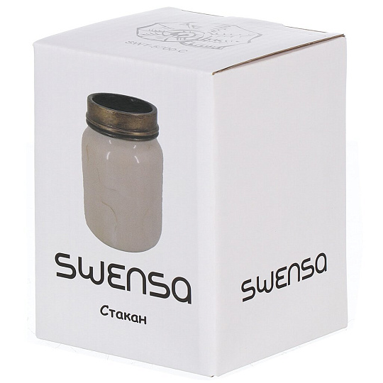 Стакан 11х8 см, полирезина, бежевый, Swensa, Rome, SWT-5700-C