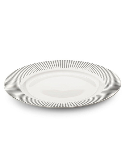Тарелка обеденная, фарфор, 23 см, круглая, Stripes, Apollo, STR-23
