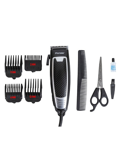 Машинка для стрижки Pioneer, HC03AC, сетевая, 10 Вт, черно-серая