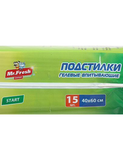 Пеленки для домашних животных одноразовые, гелевые, приучение к месту, Mr.fresh, 15 шт, 40х60 см