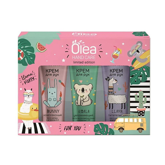 Набор подарочный для женщин, Olea, Hand Care, крем для рук комплексный 30 мл + крем питательный 30 мл + крем увлажняющий 30 мл