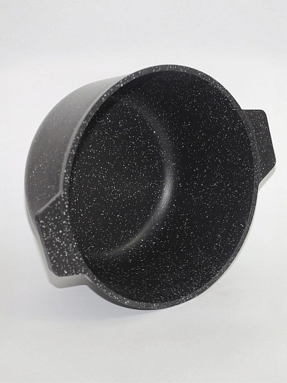 Кастрюля алюминий, антипригарное покрытие, 5 л, крышка стекло, Алтей, Granit Perfection black, 05-0550-310