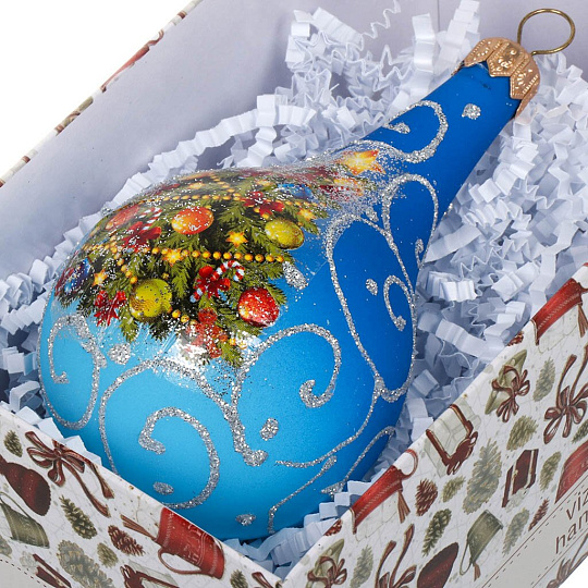 Елочное украшение Evis, Росинка Большая-04, стекло, с ручной росписью, 16 15 062 04