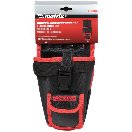 Кобура для шуруповерта Matrix 90243 с карманом для бит и сверл