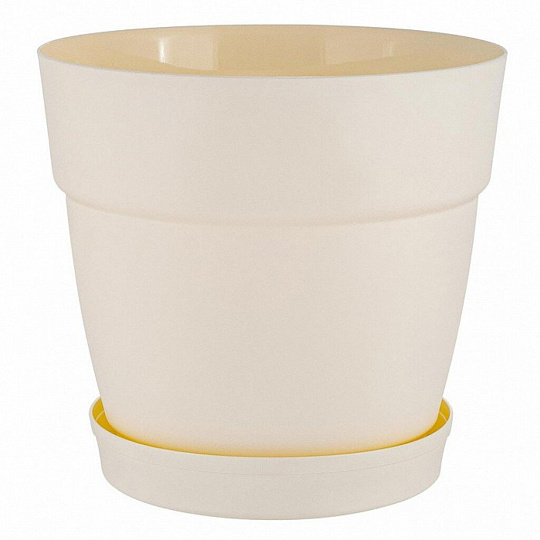 Горшок для цветов пластик, 4 л, 20 см, универсальный, белоснежный жасмин, InGreen, Villa de Fiori, IG660210048
