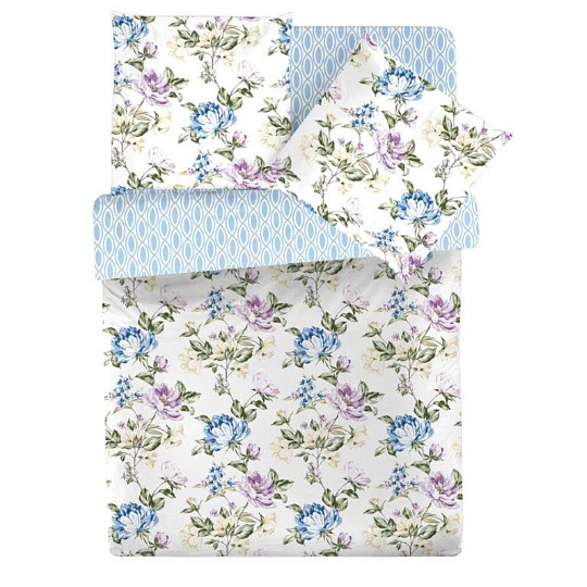 Постельное белье 1.5-спальное, простыня 150х215 см, 2 наволочки 70х70 см, пододеяльник 145х215 см, Teodora, ранфорс, Бриар 4709-1+4708а-3