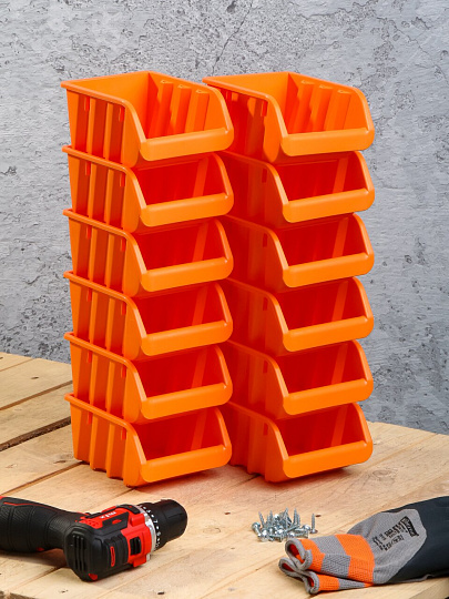 Ящик для метизов, 16х11.5х7.5 см, пластик, Bartex, набор 12 шт