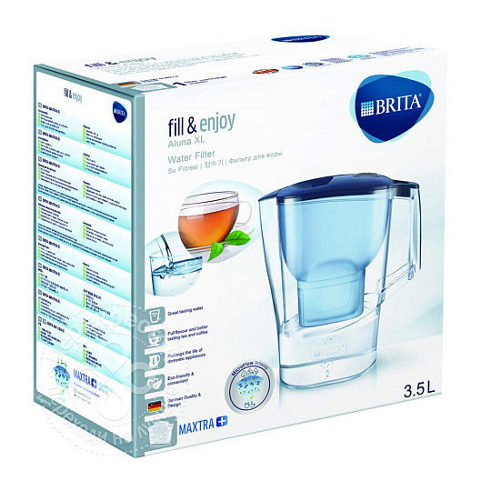 Фильтр-кувшин Brita, Aluna XL MX+, для холодной воды, 1 ступ, 3.5 л, синий, 1026425