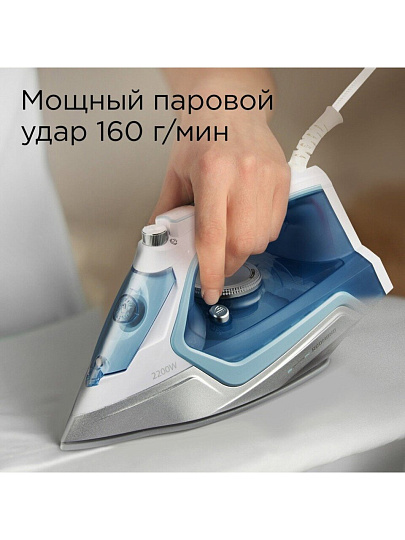 Утюг Редмонд, RI-C284, 2200 Вт, керамика, противокапельная система, система самоочистки, мерный стакан, 1.9 м, голубой