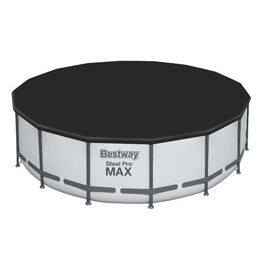 Бассейн каркасный Bestway, 488х122 см, Steel Pro Max, 5612Z, фильтр-насос, лестница, тент, 19480 л