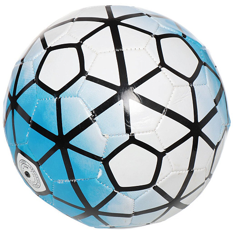 Мяч футбольный, 22 см, №5, голубой, JC-11171