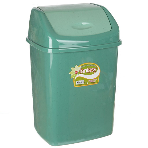 Контейнер для мусора пластик, 10 л, прямоугольный, плавающая крышка, зеленый, Dunya Plastik, Sympaty, 09402