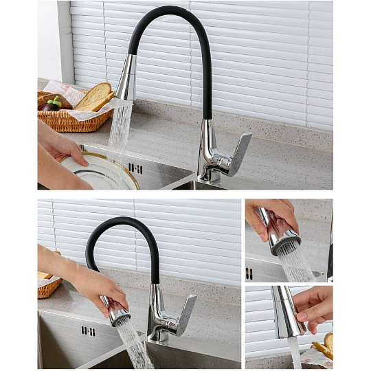 Смеситель для кухни, Frap, гибкий излив, с картриджем, F4471