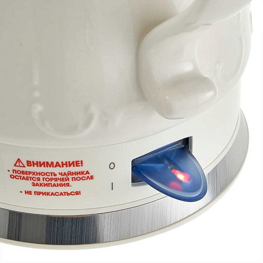 Чайник электрический Delta Lux, Цветы DL-1239, 1.5 л, 1500 Вт, скрытый нагревательный элемент, фарфор