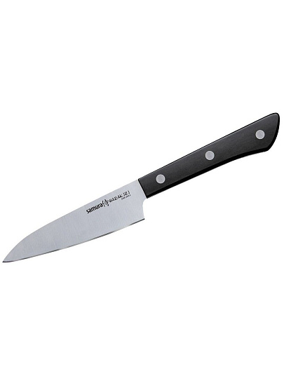 Нож кухонный Samura, Harakiri, для овощей, нержавеющая сталь, 9.9 см, рукоятка пластик, SHR-0011B/K