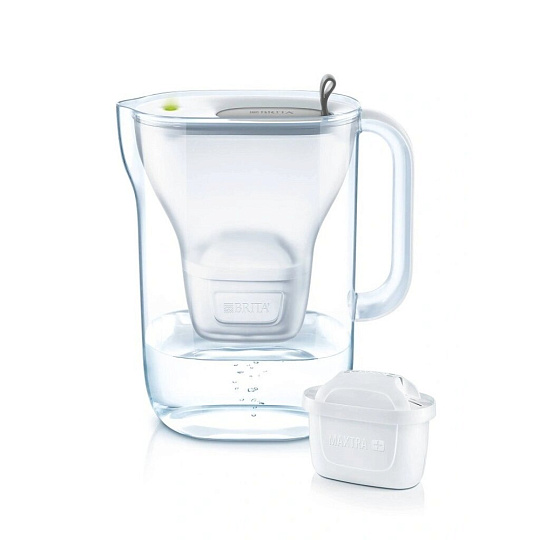 Фильтр-кувшин Brita, Style MX+ Led, для холодной воды, 2.4 л, серый, 1021905