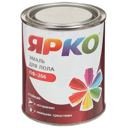 Эмаль Ярко ПФ-266 для пола золотисто-коричневая, 0.9 кг