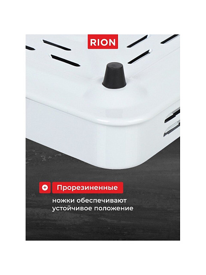 Плита электрическая Rion, 2000 Вт, 2 конфорки, спираль, эмаль, механическая, переключатель поворотный, белая
