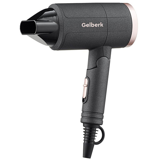 Фен дорожный, Gelberk, GL-D141, 1300 Вт, 2 режима, 2 скорости