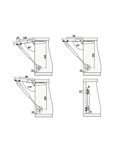 Газлифт StahlBuro, №60, без доводчика, 6 кг, матовый хром, 15915