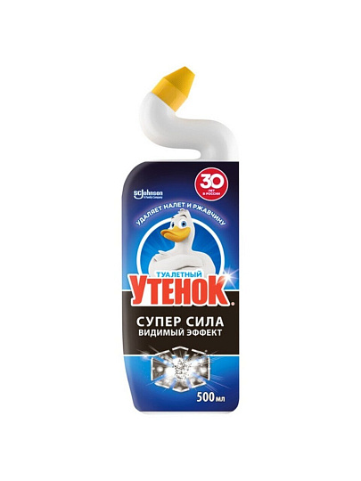 Средство для унитаза Туалетный Утенок, Супер Сила Видимый Эффект, 500 мл, 696892