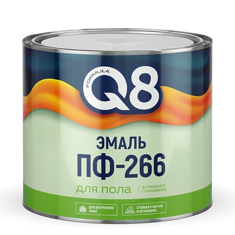 Эмаль Formula Q8, ПФ-266, алкидная, глянцевая, золотисто-коричневая, 1.8 кг