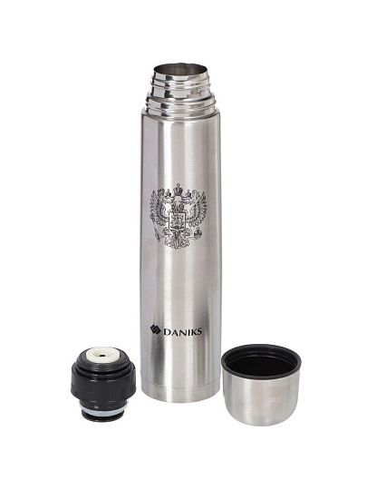 Термос нержавеющая сталь, 1.2 л, узкая горловина, Daniks, колба нержавеющая сталь, серебристый, SL-120Z
