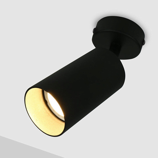Светильник на основании General Lighting Systems, Башня, 50 Вт, GU10, на 1 лампочку, IP20, d5.5х10 см, Спот, черный, 661813