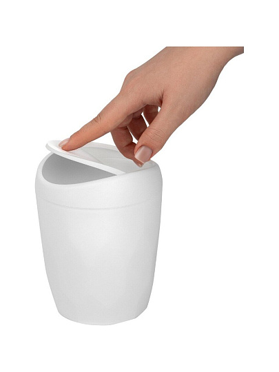 Контейнер для мусора пластик, 1 л, плавающая крышка, белое облако, Keeplex, Light, KL500310048