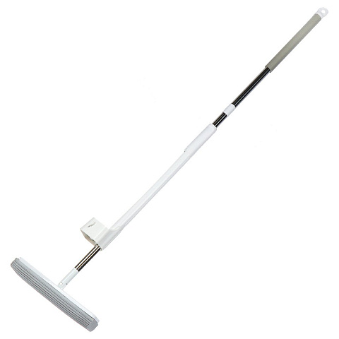 Швабра губка, 130х34х6 см, серая, с вертикальным отжимом, телескопическая ручка, Y4-6718