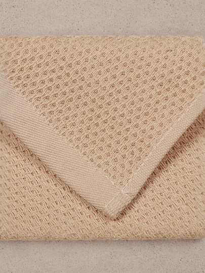 Полотенце кухонное вафельное, 40х60 см, 300 г/м2, 100% хлопок, Silvano, Esthetic, пудрово-бежевое, Узбекистан