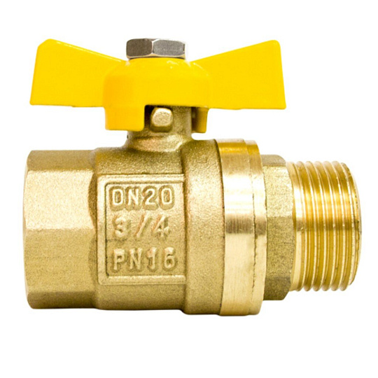 Кран для газа г-ш, 3/4", ручка-бабочка, STI