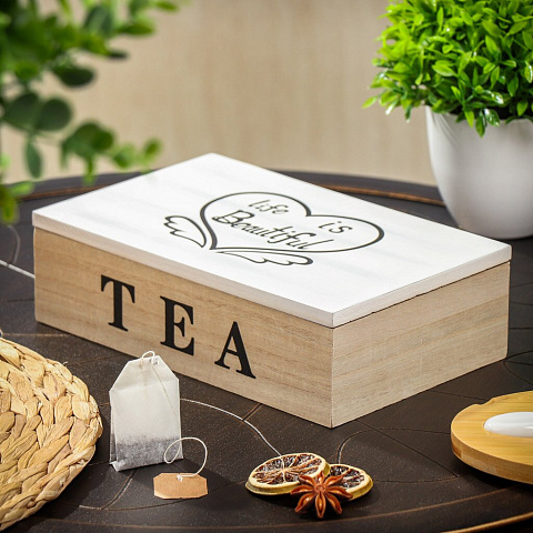 Коробка декоративная для хранения чая, МДФ, 24х15х6.7 см, Y4-6788