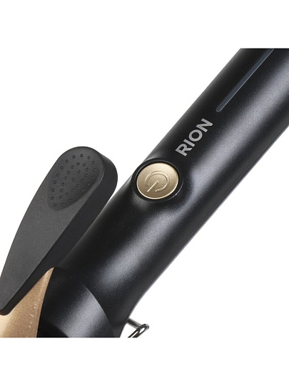 Щипцы-плойка Rion, TB-2002A-19, 55 Вт, керамическое покрытие, защита от перегрева, 230 °, черный с пудровым