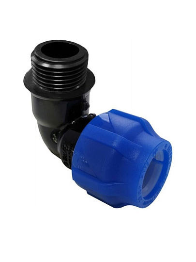 ПНД уголок d63х1 1/2", наружная резьба, Valfex