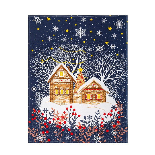 Набор полотенец кухонных 3 шт, 45х60 см, рогожка, 100% хлопок, АртДизайн, Колядки, Россия, НЗ_ПКР45.60