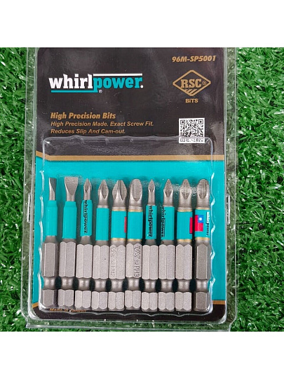 Набор бит Whirlpower, Ассорти, Ph, Pz, Sl, 50 мм, 10 шт, блистер