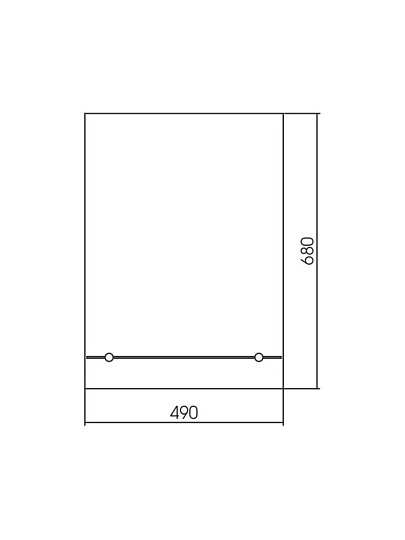 ВК Зеркало 490*680мм Модерн Люкс с полкой крепеж для подвеса издел., с фацетом 10мм 012