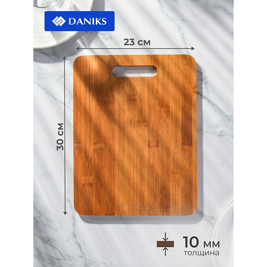 Доска разделочная бамбук, 30х23х1 см, прямоугольная, Daniks, H-1118