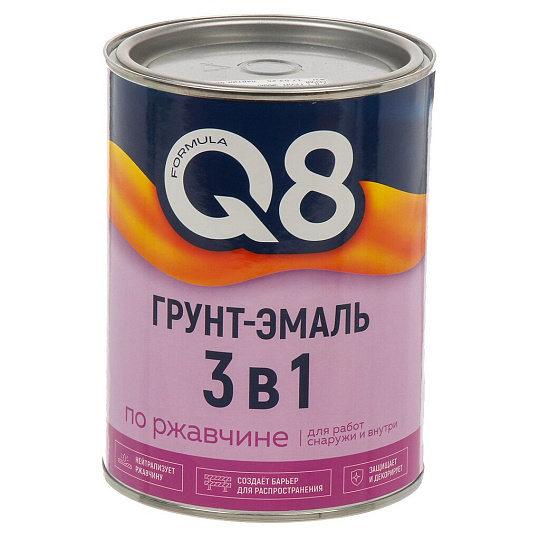 Грунт-эмаль Formula Q8, по ржавчине, алкидная, серая, 0.8 кг