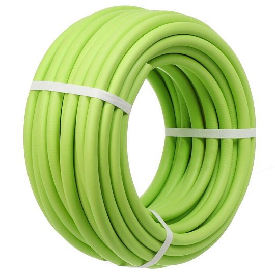 Шланг поливочный, 12 '', внутренний d12 мм, 25 м, 3 слоя, Aqwavim, ТЭП, с желтой полоской, зеленый