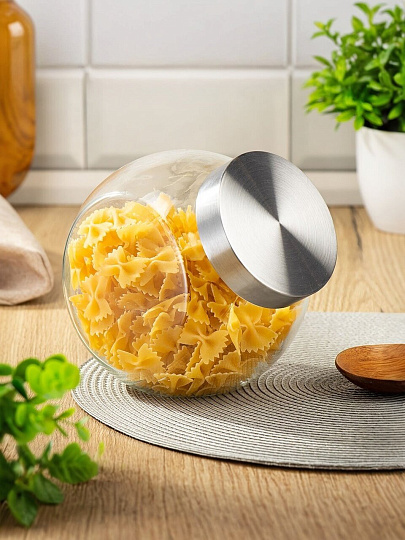 Банка для сыпучих продуктов, стекло, 1.6 л, с крышкой, Манхеттен, Y6-6493