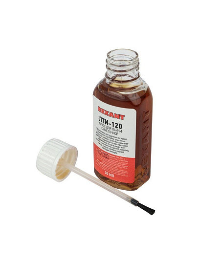 Флюс для пайки Rexant, ЛТИ-120, 30 мл, флакон, с кисточкой, 09-3626