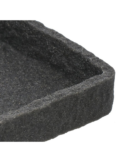 Мыльница настольная, Fora, Stone Black, полирезина, FOR-STN36BL