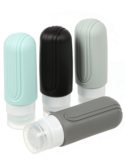 Флакон для путешествий 4 шт, пластик, силикон, A350064