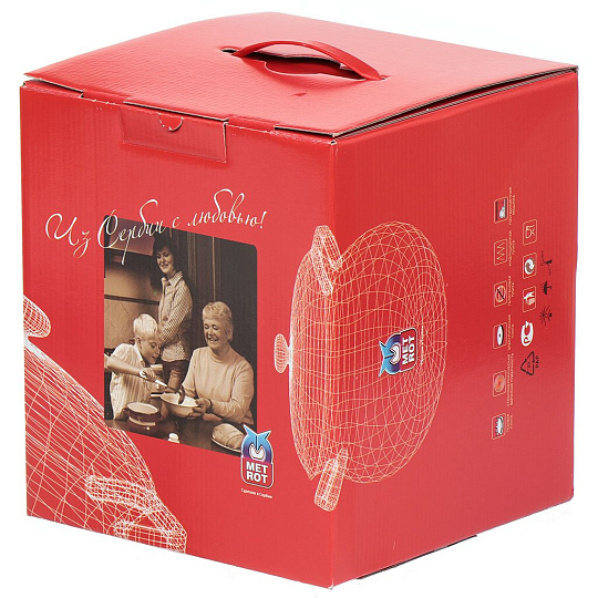 Чайник сталь, эмалированное покрытие, 2.5 л, со свистком, ручка консольная, Metrot, Снегирь, индукция, 195852