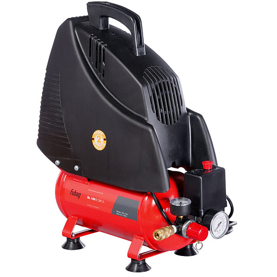 Компрессор безмасляный, Fubag, OL 195/6, 1.1 кВт, поршневой, 6 л, 180 л/мин, 8 бар, прямой, 220В/50Гц, 11 кг, A6BB304KOA600 (A6BB304KOA544)