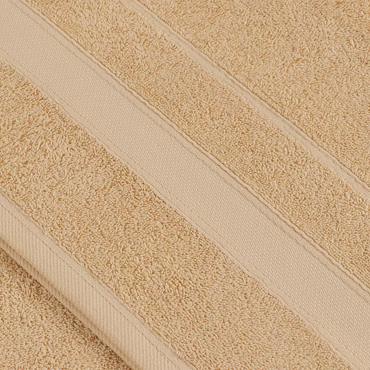 Полотенце банное 70х140 см, 100% хлопок, 500 г/м2, Виола, Bella Carine, песочное, Турция, FT-3-70-1650