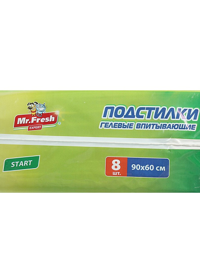 Пеленки для домашних животных одноразовые, гелевые, приучение к месту, Mr.fresh, 8 шт, 90х60 см